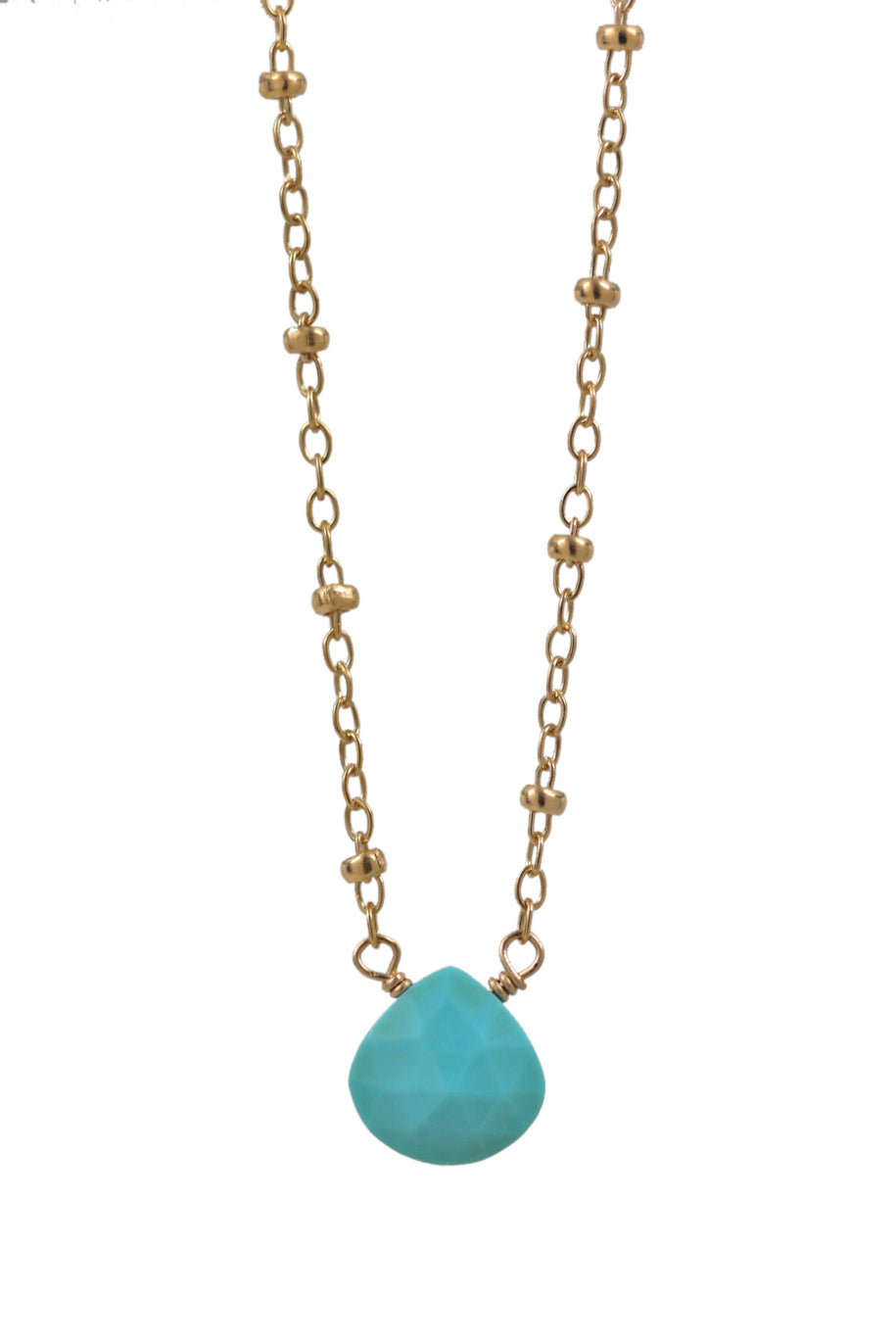 Petite Drop outlet Necklace Gold Turquoise